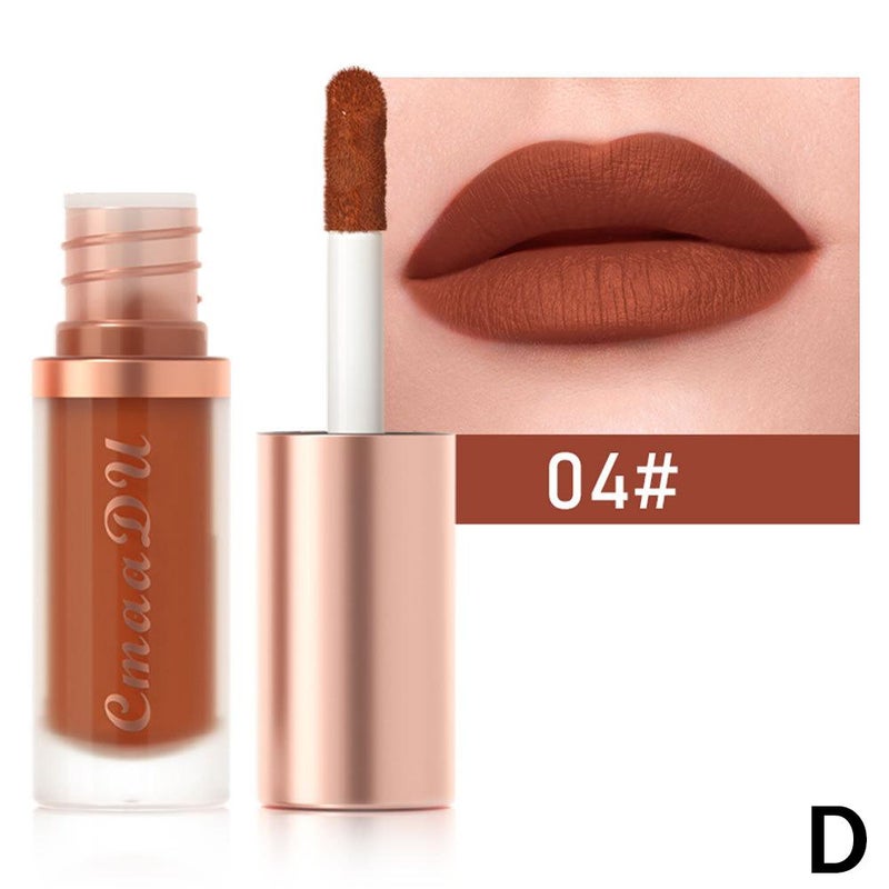 CmaaDu 12-color matte velvet lip gloss, waterproof, sweatproof, smudge-proof, multi-color.